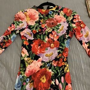 Alice and Olivia midi tight dress floral